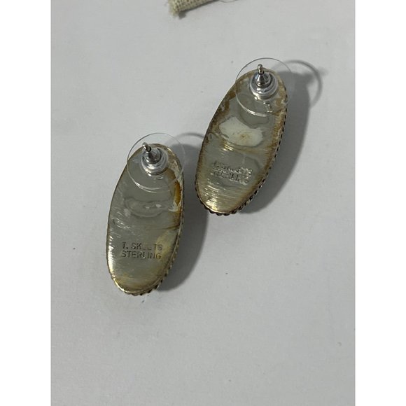 Turquoise Sterling Silver Earrings Womens Navajo Southwestern Cowgirl NEW - Picture 2 of 4